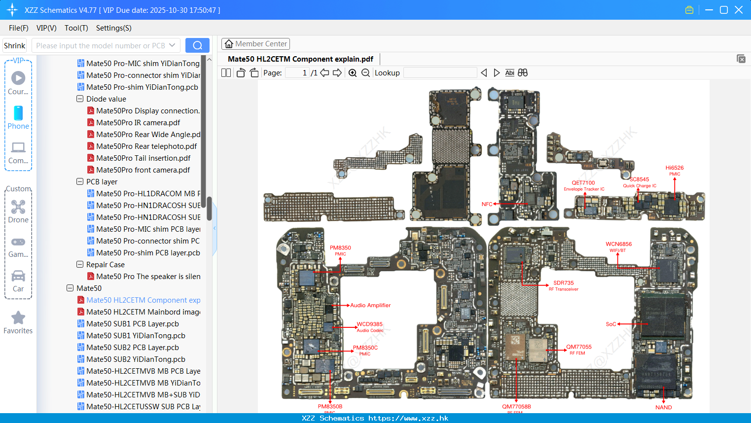 Huawei Mate50 HL2CETM Component Explain